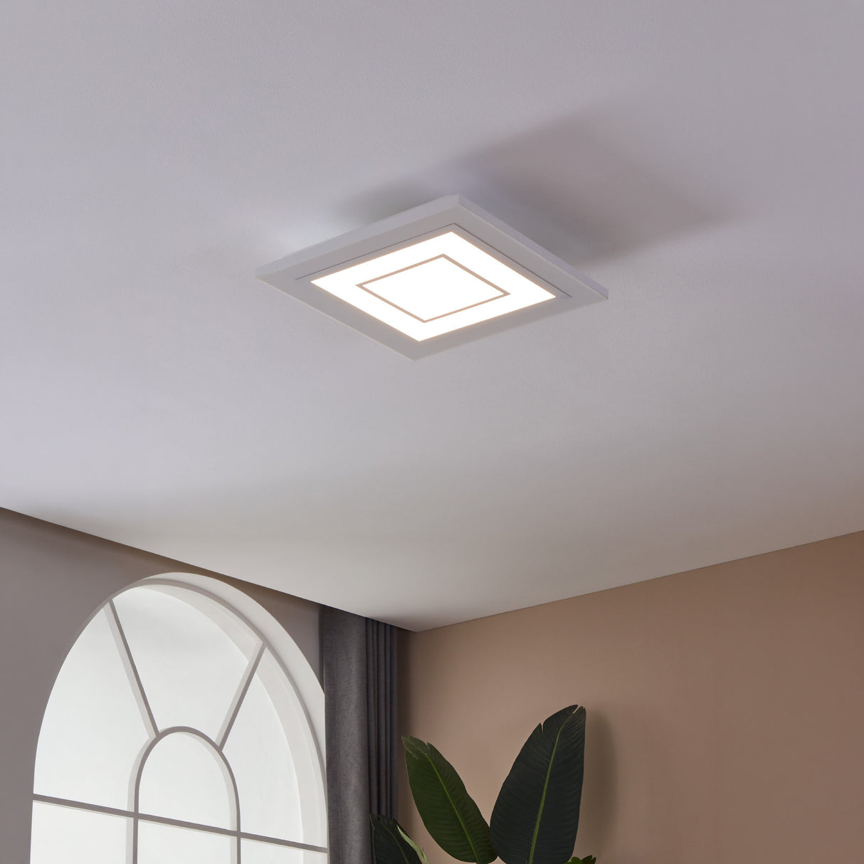 Eglo EU ALBARCA LED Ceiling Light – RGB & Tuneable White, Dimmable, Remote Control, White, 2400lm