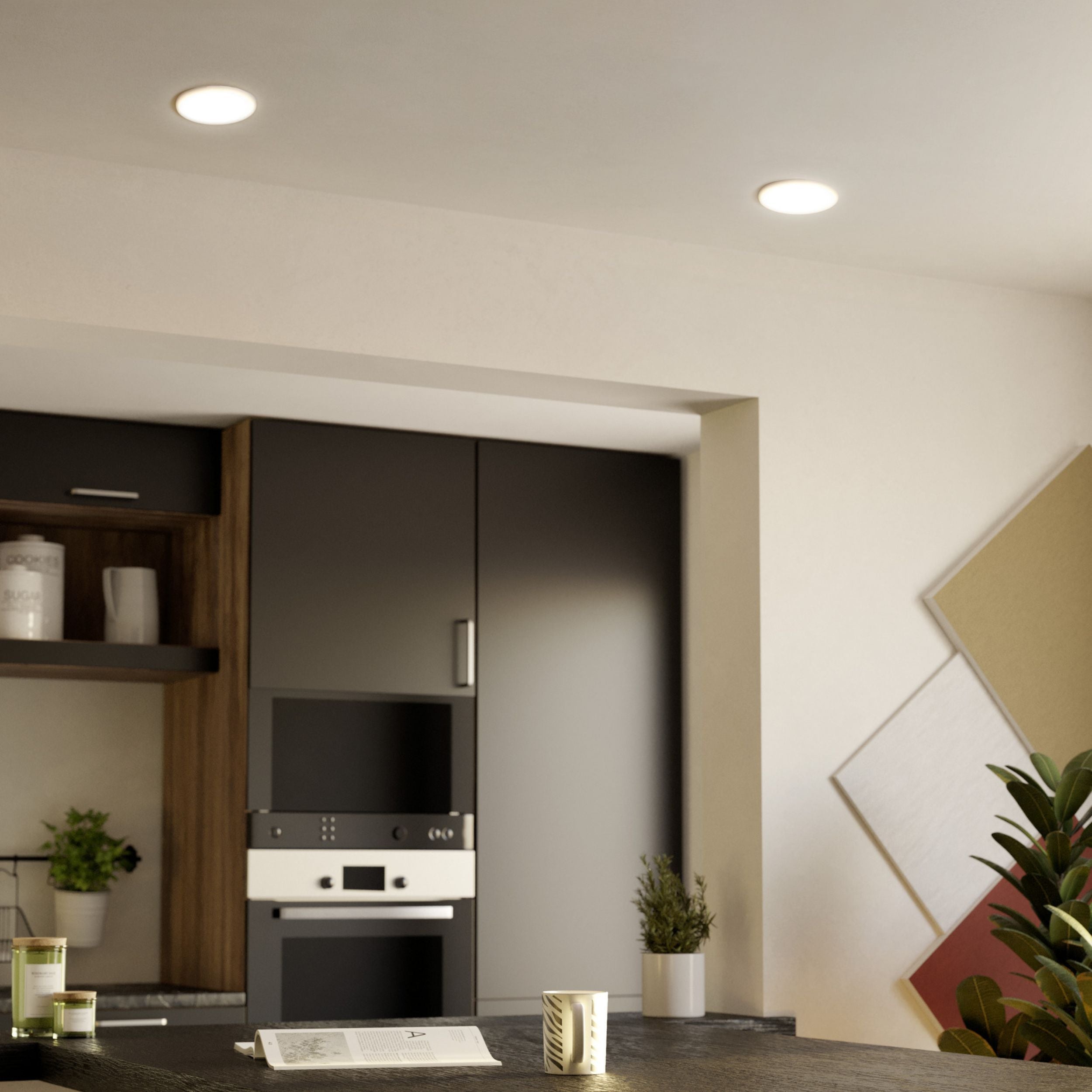 Eglo EU Iniesta White & Black Plastic LED Touch Dimmer Table Lamp