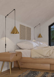 Eglo EU NARICES Pendant Light – Brushed Brass & Black Steel, E27, Modern Indoor Pendant Lighting