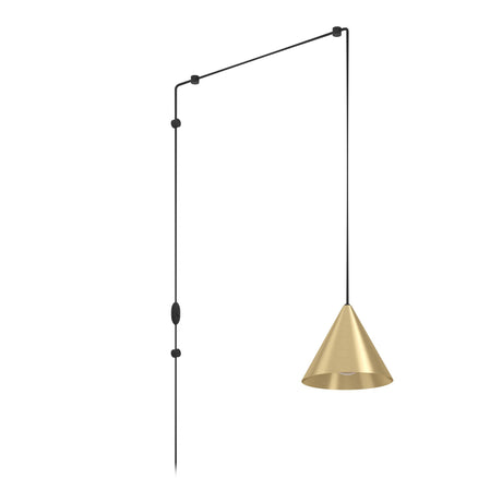 Eglo EU NARICES Pendant Light – Brushed Brass & Black Steel, E27, Modern Indoor Pendant Lighting