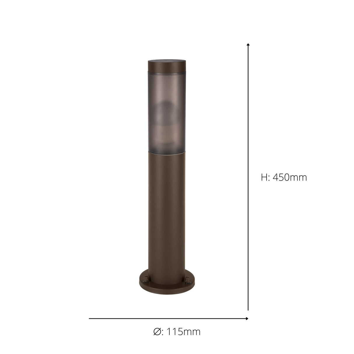Eglo EU Helsinki Outdoor Pedestal Light Auburn with Motion Sensor