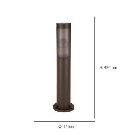 Eglo EU Helsinki Outdoor Pedestal Light Auburn with Motion Sensor