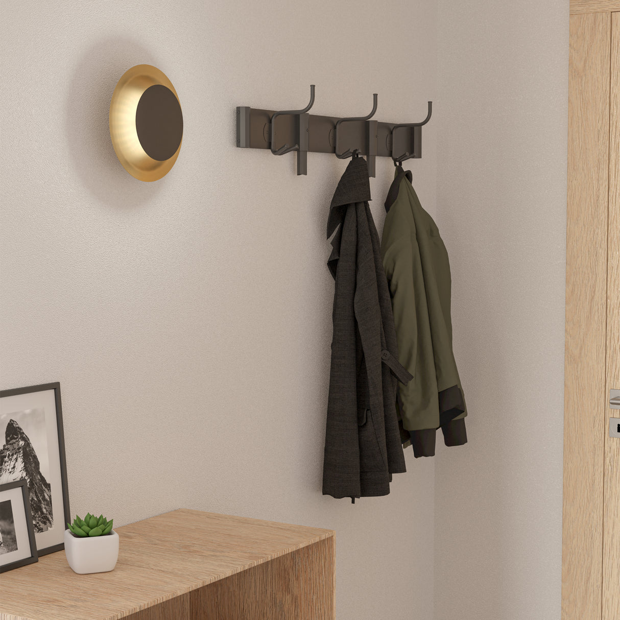 Eglo EU Tocina Black & Brushed Brass LED Modern Wall Light