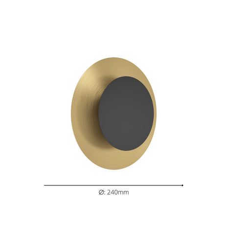 Eglo EU Tocina Black & Brushed Brass LED Modern Wall Light