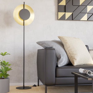 Eglo EU Tocina Black & Brushed Brass LED Modern Floor Lamp