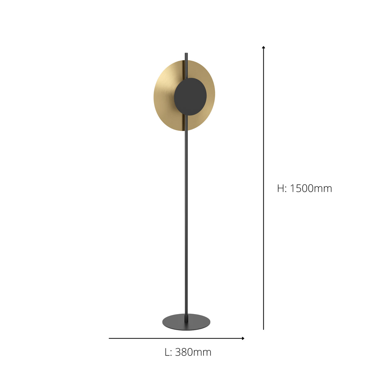 Eglo EU Tocina Black & Brushed Brass LED Modern Floor Lamp