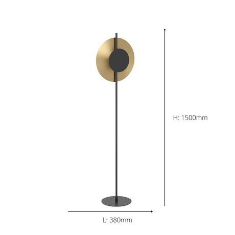 Eglo EU Tocina Black & Brushed Brass LED Modern Floor Lamp