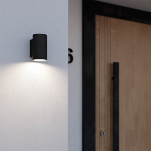 Eglo EU Izzalini LED Outdoor Wall Light Black Steel Downlight