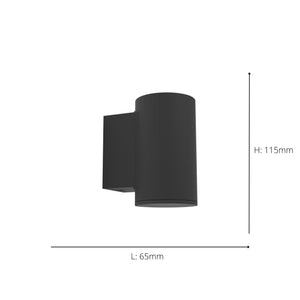 Eglo EU Izzalini LED Outdoor Wall Light Black Steel Downlight