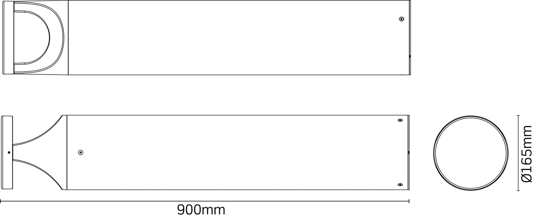 JCC Lighting JC17079 Commercial bollard  14W IP66 4000K 1190lm 900mm Black