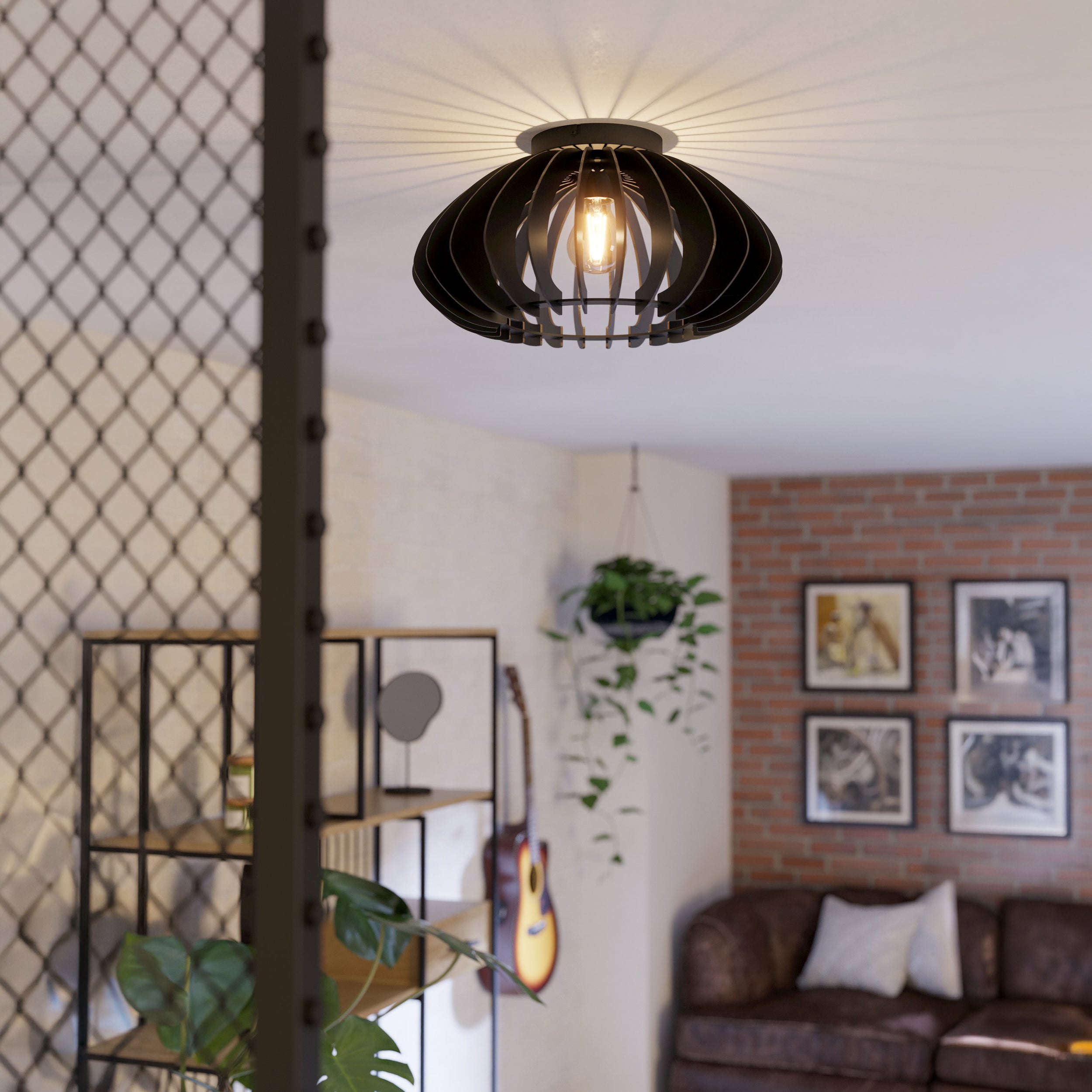 Eglo EU Rovito White Roundr Plastic LED Tricolour Ceiling Light, 30cm product image - Endon Lighting from First Light Direct with great prices and fast UK delivery