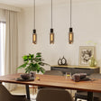 Eglo EU Maione Black Steel & Glass Modern Bar 3-Light Pendant