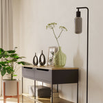 Eglo EU Maione Black Steel & Glass Modern Floor Lamp