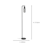 Eglo EU Maione Black Steel & Glass Modern Floor Lamp