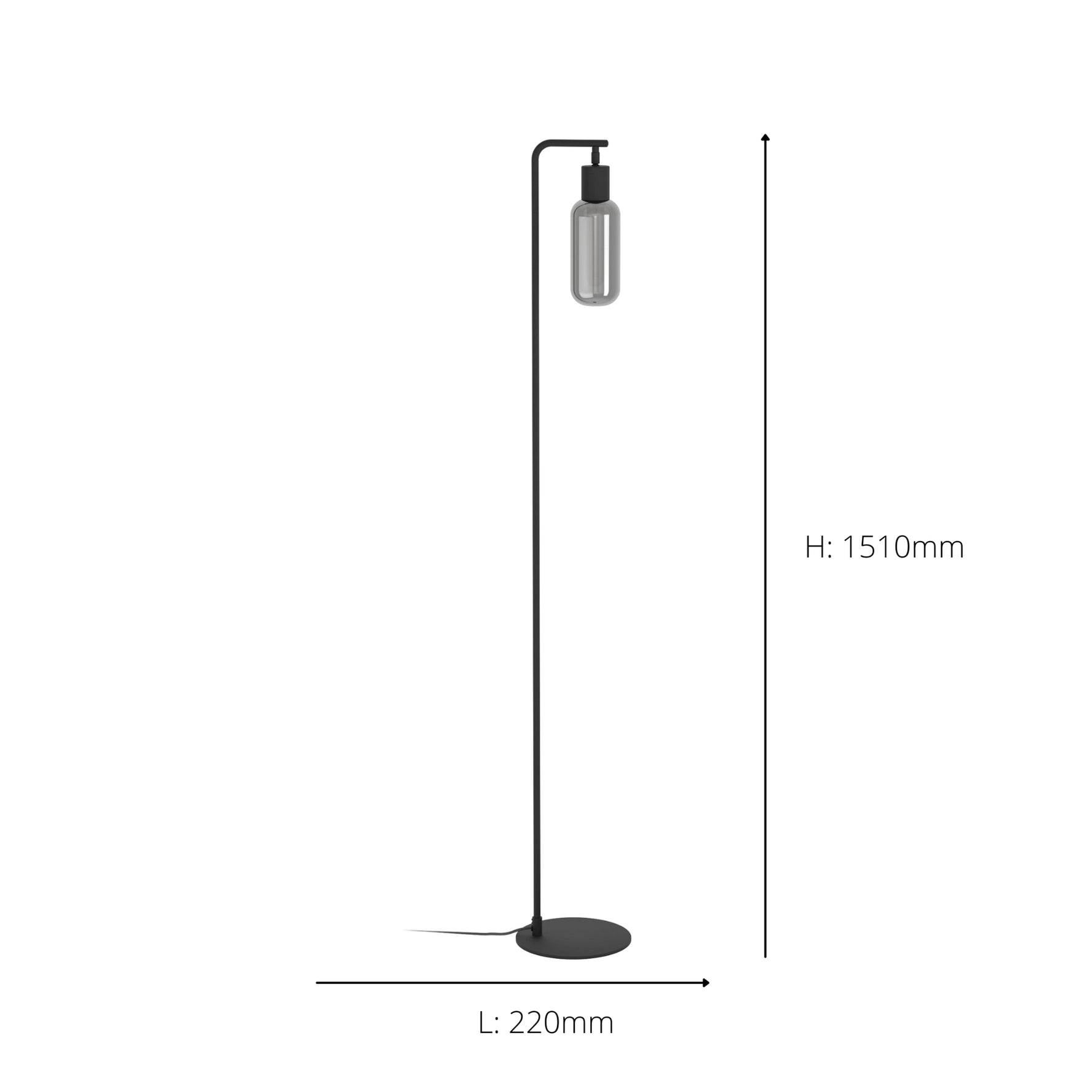 Eglo EU Maione Black Steel & Glass Modern Floor Lamp