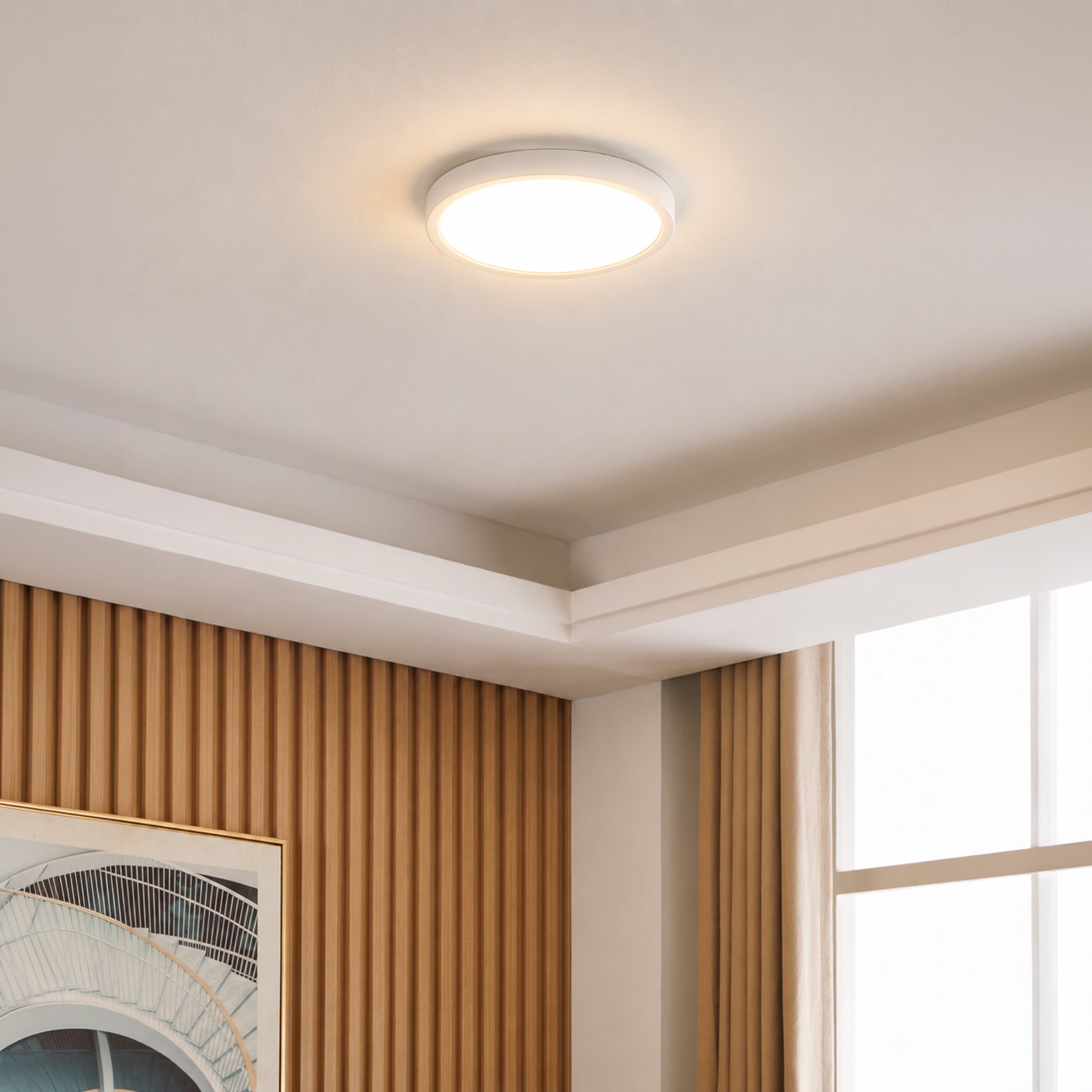 Eglo EU FUEVA?5 Surface?Mounted LED Ceiling Light – Black Steel, Round, Motion Sensor, Warm White, Indoor Lighting product image - Endon Lighting from First Light Direct with great prices and fast UK delivery