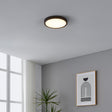 Eglo EU FUEVA?5 Surface?Mounted LED Ceiling Light – Black Steel, Round, Motion Sensor, Warm White, Indoor Lighting