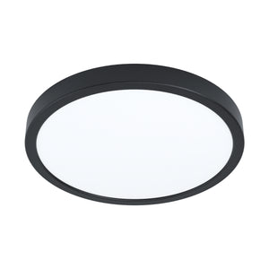 Eglo EU FUEVA?5 Surface?Mounted LED Ceiling Light – Black Steel, Round, Motion Sensor, Warm White, Indoor Lighting