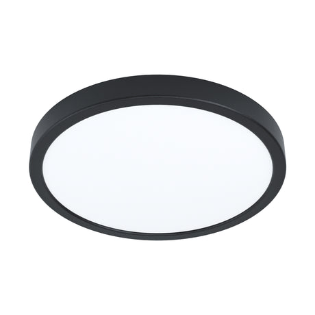 Eglo EU FUEVA?5 Surface?Mounted LED Ceiling Light – Black Steel, Round, Motion Sensor, Warm White, Indoor Lighting