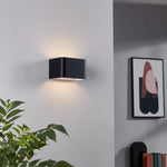 Eglo EU SANIA?4 Wall Light – Black & White Aluminium, Integrated LED, Warm White, Modern Indoor Wall Lighting product image - Endon Lighting from First Light Direct with great prices and fast UK delivery