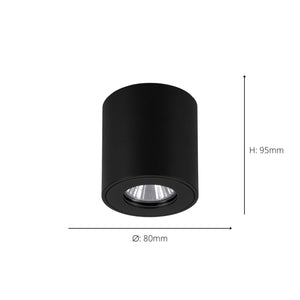 Eglo EU Torrecola Black Metal Cyclindrical Outdoor Ceiling Light