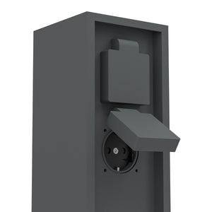 Eglo EU Park 5 Outdoor Plug Socket Post Black Steel Weather?Resistant Power Column, IP44 (300mm)