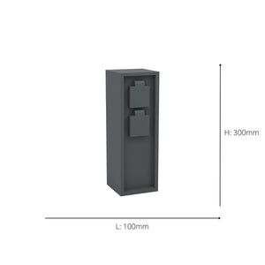 Eglo EU Park 5 Outdoor Plug Socket Post Black Steel Weather?Resistant Power Column, IP44 (300mm)