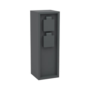 Eglo EU Park 5 Outdoor Plug Socket Post Black Steel Weather?Resistant Power Column, IP44 (300mm)