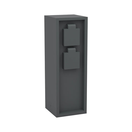 Eglo EU Park 5 Outdoor Plug Socket Post Black Steel Weather?Resistant Power Column, IP44 (300mm)