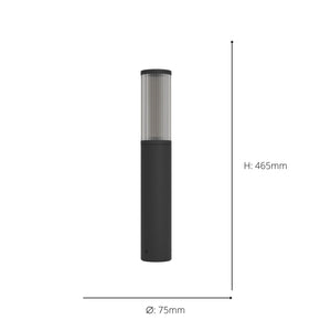 Eglo EU Salle Aluminum & Plastic Black Outdoor Pedestal Light