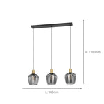Eglo EU Empoli Black & Brushed Brass 3 Pendant Light