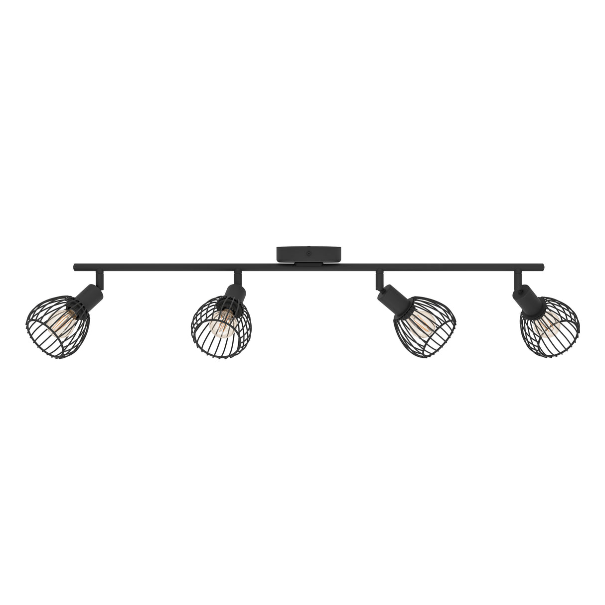 Eglo EU Sonnino Steel Caged Wire 4-Light Spotlight, Black