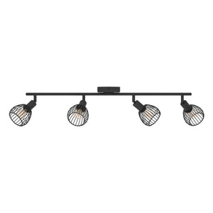 Eglo EU Sonnino Steel Caged Wire 4-Light Spotlight, Black