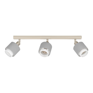 Eglo EU Bellizzi Steel Grey & White Fabric Minamalist 3-Light Spotlight