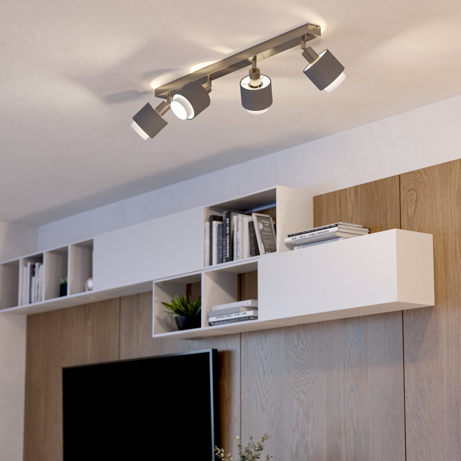 Eglo EU Barnstaple 3 Set Ceiling Light Wood Zinc product image - Endon Lighting from First Light Direct with great prices and fast UK delivery