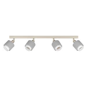 Eglo EU Bellizzi Steel Grey & White Fabric Minamalist 4-Light Spotlight