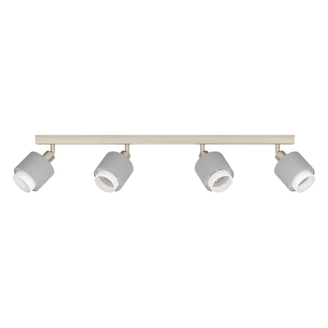 Eglo EU Bellizzi Steel Grey & White Fabric Minamalist 4-Light Spotlight