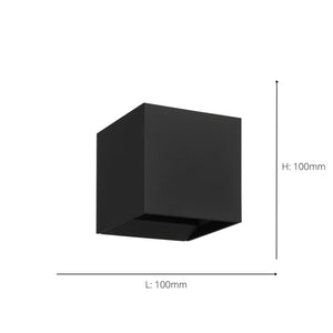 Eglo EU Calpino 3 LED Modern Outdoor Wall Light, Black
