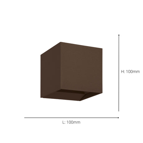 Eglo EU Calpino 3 LED Modern Outdoor Wall Light, Auburn