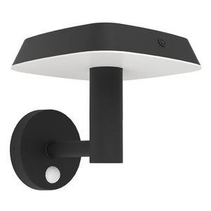 Eglo EU DREOLI Solar Outdoor Wall Light – Black Plastic, Motion Sensor, Warm White, IP44 Garden Lighting