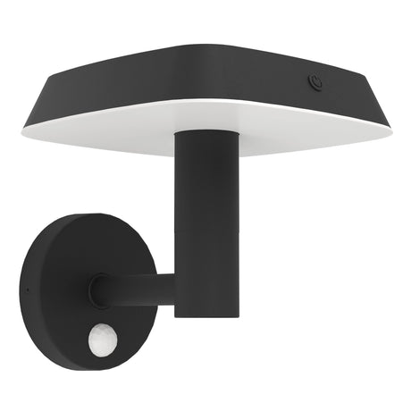 Eglo EU DREOLI Solar Outdoor Wall Light – Black Plastic, Motion Sensor, Warm White, IP44 Garden Lighting