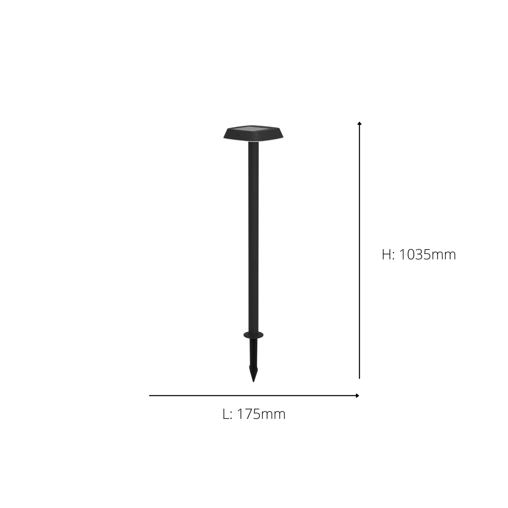 Eglo EU Dreoli LED Solar Light Black Plastic with Motion Sensor Ground Spike