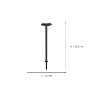 Eglo EU Dreoli LED Solar Light Black Plastic with Motion Sensor Ground Spike