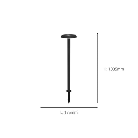 Eglo EU Dreoli LED Solar Light Black Plastic with Motion Sensor Ground Spike