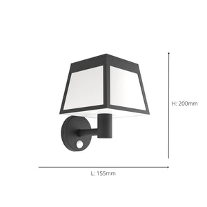 Eglo EU Altilia Black and White Motion Sensor Solar LED Wall Light