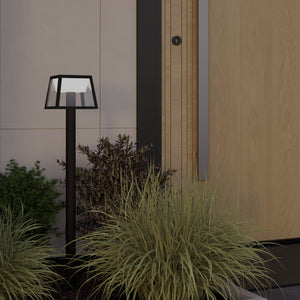 Eglo EU Altilia Black and White Motion Sensor Solar LED Spike Light