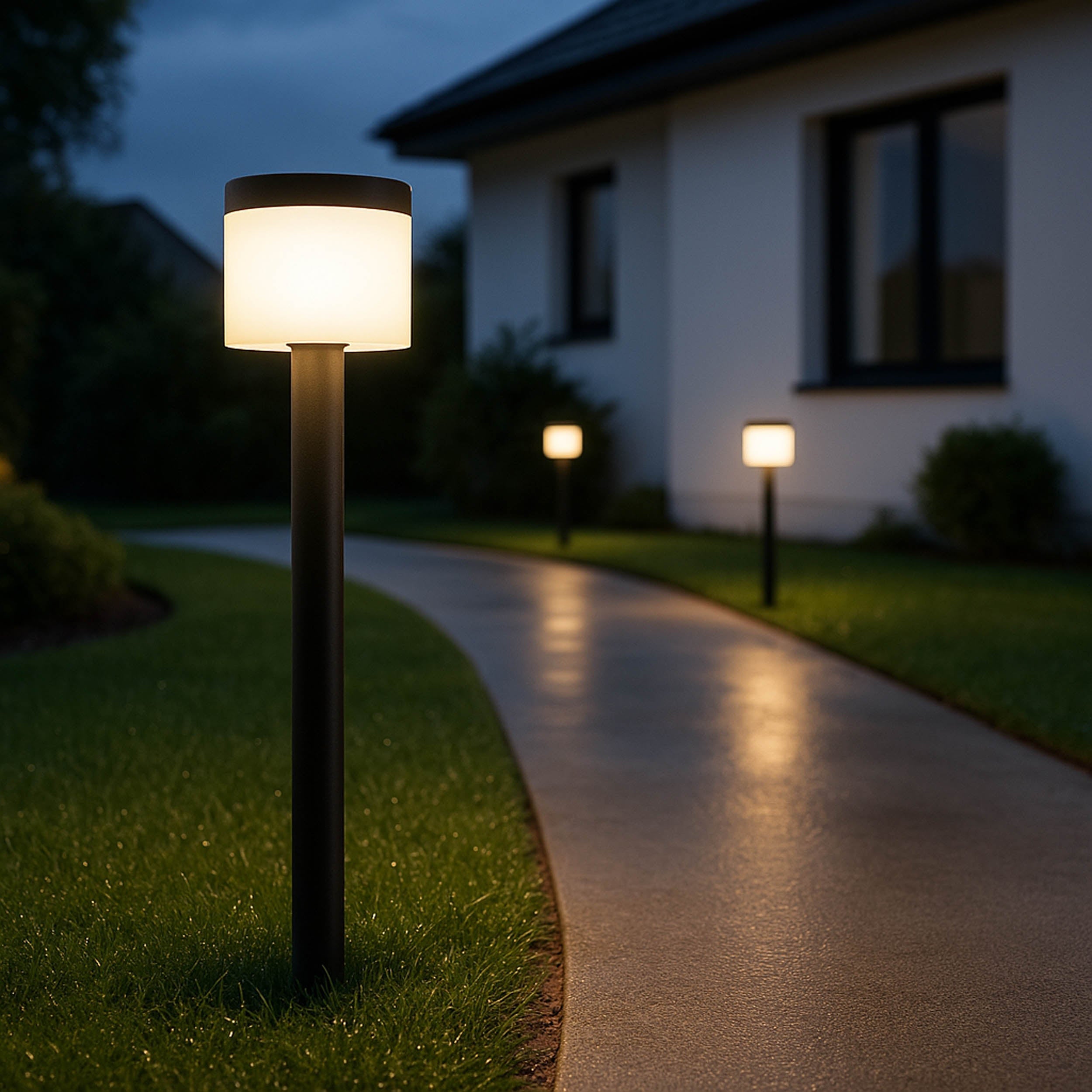 Eglo EU Pantete LED Outdoor Solar Wall Light Black & White with Motion Sensor