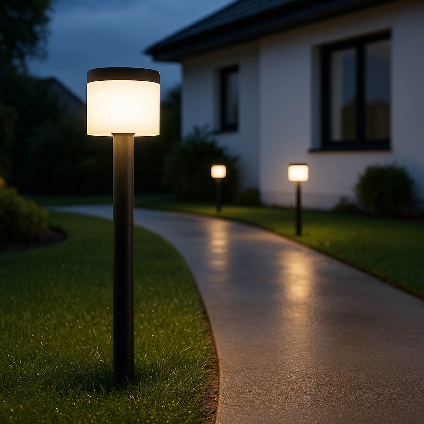 Eglo EU Pantete LED Outdoor Solar Wall Light Black & White with Motion Sensor