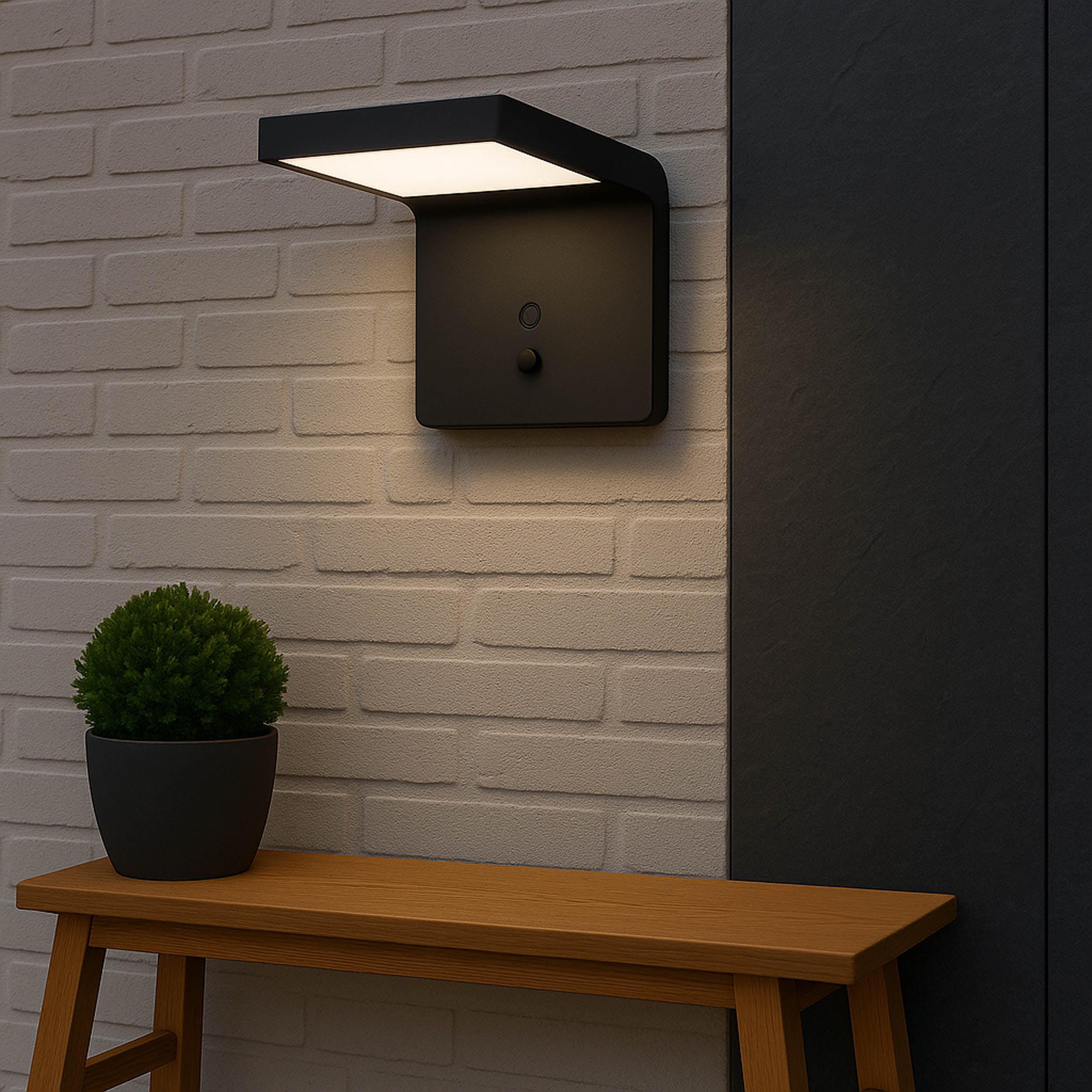Eglo EU Stiappa Plastic Black & White Motion Sensor Wall Light