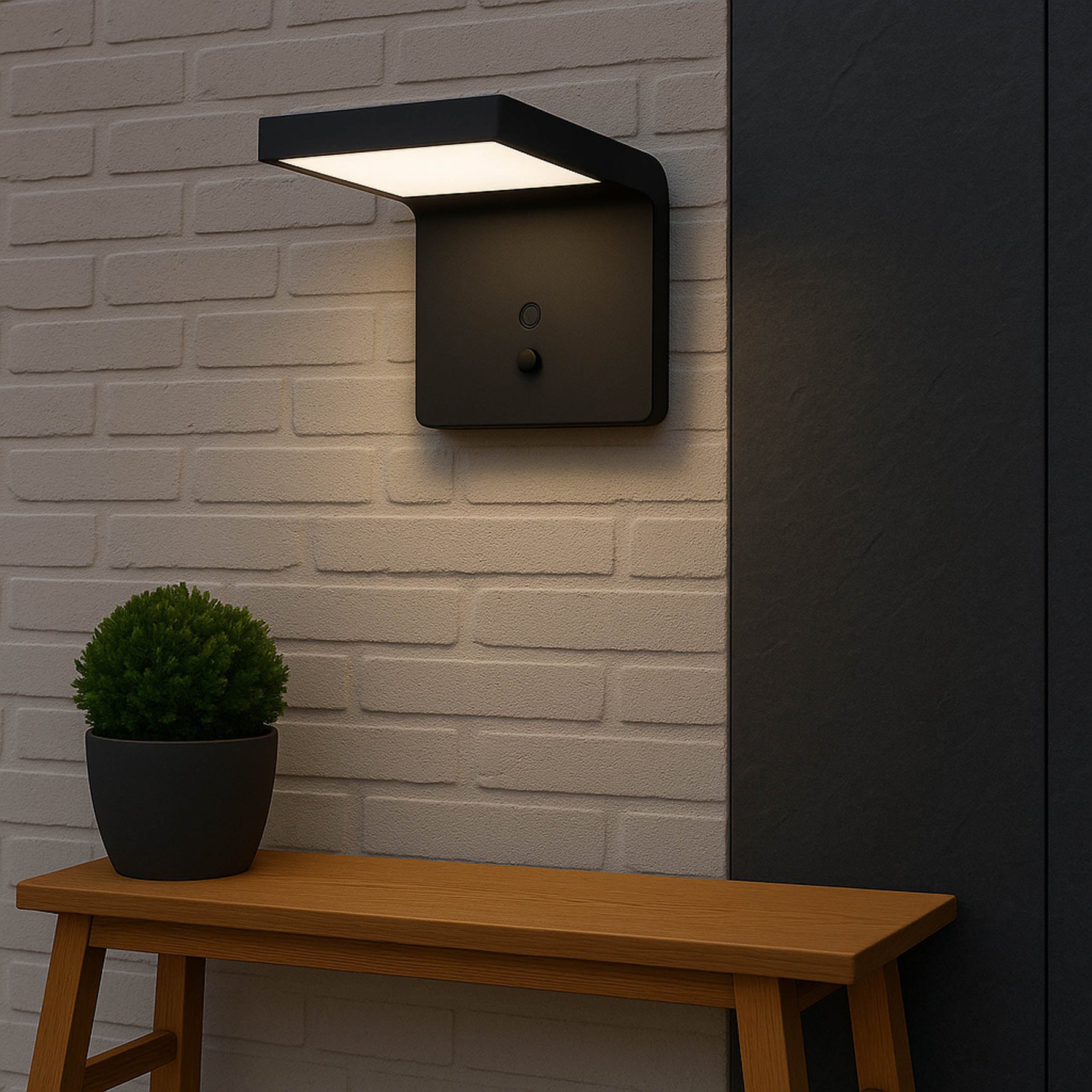 Eglo EU Stiappa Plastic Black & White Motion Sensor Wall Light
